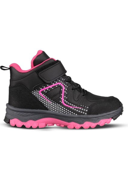 Büyük Kız Çocuk Elastic Laces Siyah-Pembe Outdoor Bot
