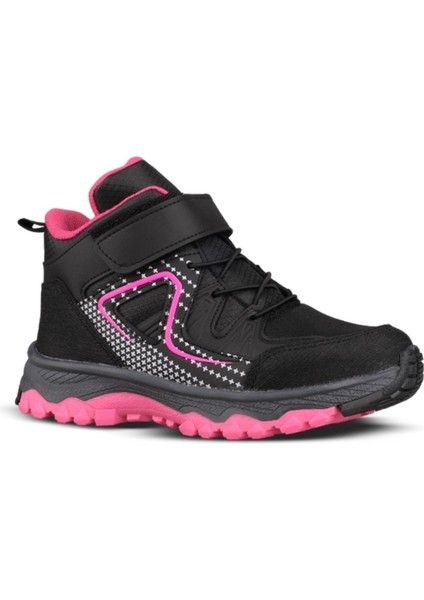 Büyük Kız Çocuk Elastic Laces Siyah-Pembe Outdoor Bot
