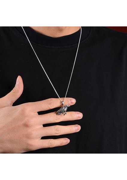 Gümüş Karga Kolye 925 Ayar Gümüş Karga Figürlü Unisex Kolye fiyatları