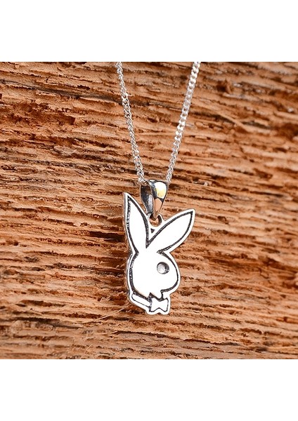 Gümüş Playboy Kolye 925 Ayar Gümüş Playboy Figürlü Unisex Kolye