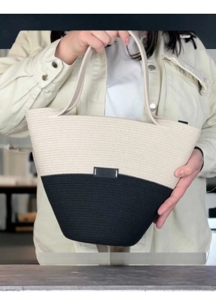 Hasır Çanta Omuz Çantası Plaj Çantası El Emeği Handmade Tasarım Tarz Yaz MODA-30CMX40-42CM