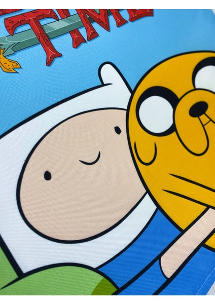 Adventure Time Desenli Dijital Baskılı Kırlent Kılıfı ve Yastık