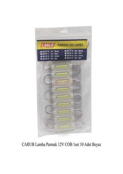 Lamba 12V Cob Parmak 1set 10 Adet Beyaz 13