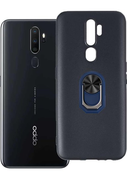 Nihcase Oppo A9 2020 Kılıf Kickstand Yüzüklü Tpu Mat Silikon