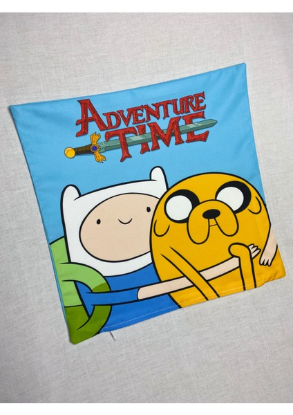 Adventure Time Desenli Dijital Baskılı Kırlent Kılıfı ve Yastık