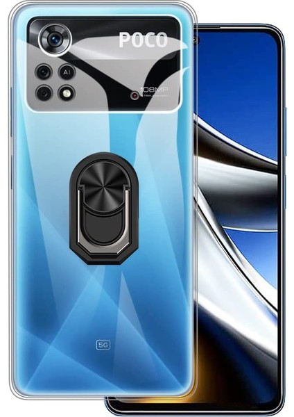 Nihcase Xiaomi Poco X4 Pro 5g Kılıf Kickstand Yüzüklü Mat Sililkon Kılıf