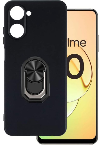 Realme 10 4g Kılıf Kamera Korumalı Yüzüklü Kickstand Mat Kapak
