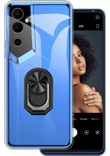 Tecno Pova Neo 2 Kılıf Tpu Yüzüklü Kickstand Şeffaf Kapak