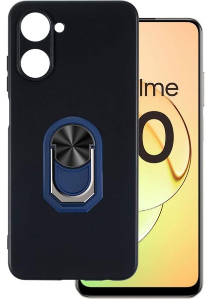 Realme 10 4g Kılıf Kamera Korumalı Yüzüklü Kickstand Mat Kapak