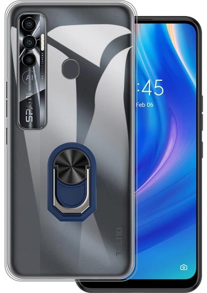 Tecno Spark 7 Pro Kılıf Kamera Korumalı Yüzüklü Kickstand Tpu Kapak