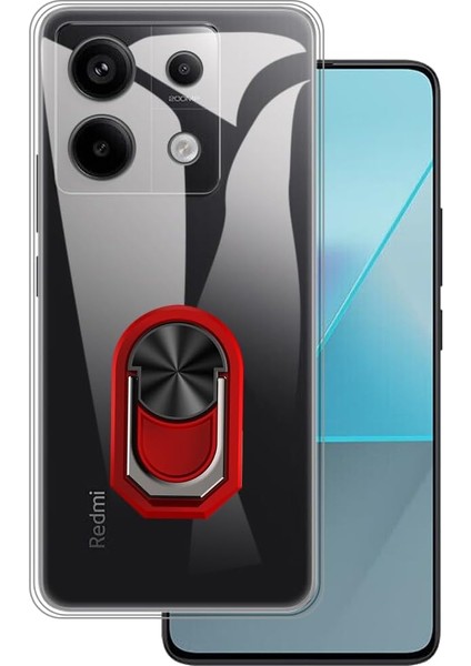 Xiaomi Redmi Note 13 Pro 5g Kılıf Kamera Korumalı Yüzüklü Kickstand Tpu Şeffaf Silikon Kapak
