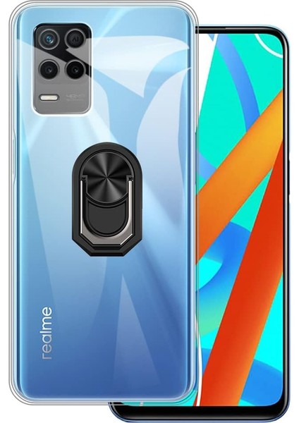 Realme 8 Kılıf Kamera Korumalı Yüzüklü Kickstand Mat Kapak