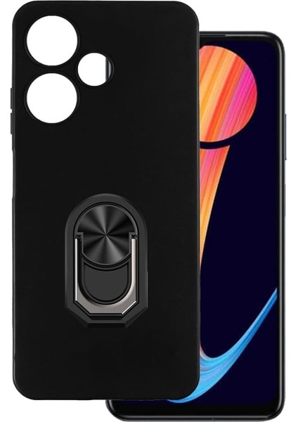 Infinix Hot 30 Kılıf Kamera Korumalı Yüzüklü Kickstand Mat Kapak