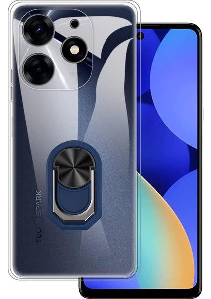Tecno Camon 20 Kılıf Kamera Korumalı Yüzüklü Kickstand Mat Kapak