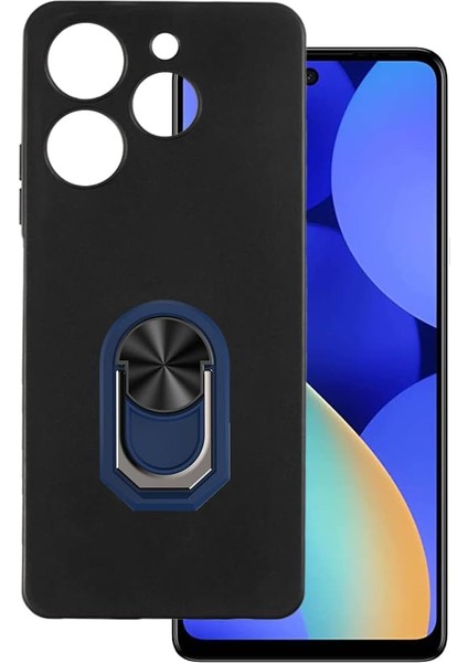 Tecno Camon 20C Kılıf Kamera Korumalı Yüzüklü Kickstand Mat Kapak