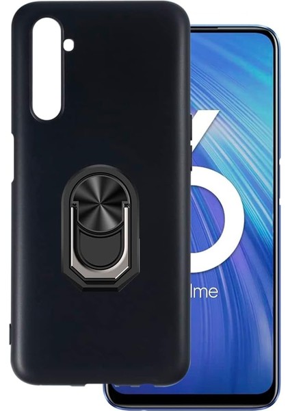 Nihcase Realme C3 Kılıf Kickstand Yüzüklü Tpu Mat Silikon
