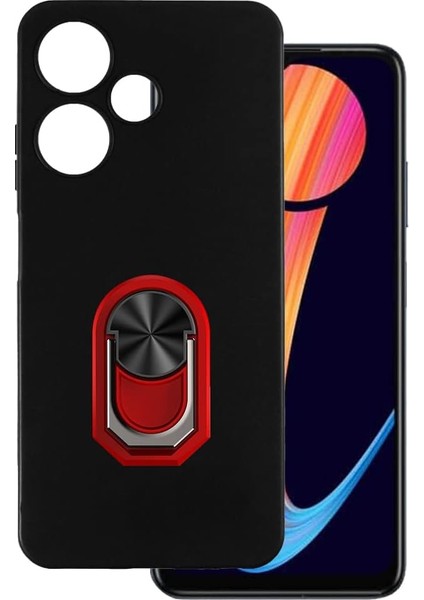 Infinix Hot 30 Kılıf Kamera Korumalı Yüzüklü Kickstand Mat Kapak