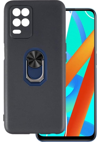 Realme 8 Kılıf Kamera Korumalı Yüzüklü Kickstand Mat Kapak
