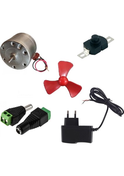 Adaptörlü Anahtarlı Soketli Basit Motor Deney Seti - Öğrenci Elektrik Devresi