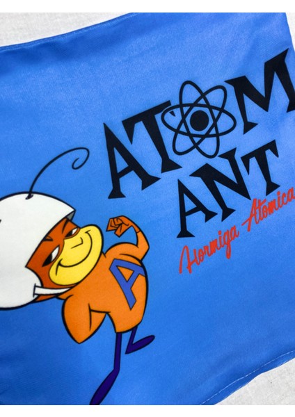 Atom Karınca Desenli Dijital Baskılı Kırlent Kılıfı ve Yastık