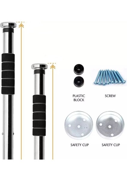 Tekno Trust 100-150 M Krom Kapı Barı Koridor Barfiksi Barfix Spor Aleti Demiri Barfiks Çubuğu