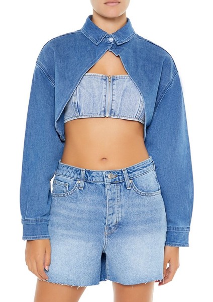 F21 Denim Crop Top