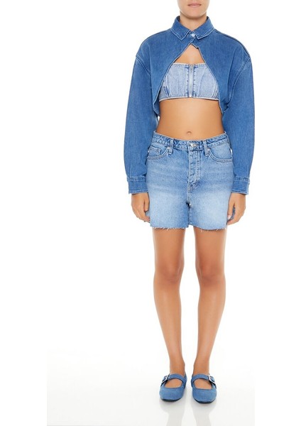 F21 Denim Crop Top