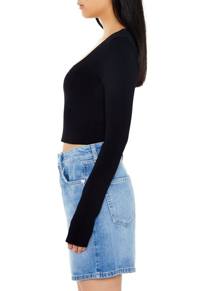 F21 Ribana Triko Uzun Kollu Tişört modelleri