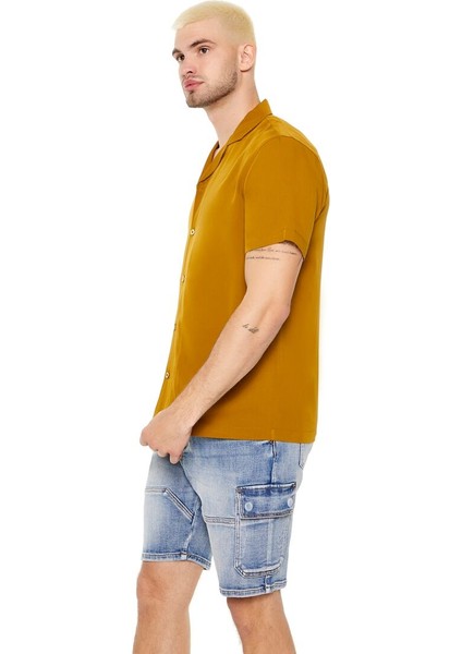 F21 Küba Yaka Kısa Kollu Gömlek