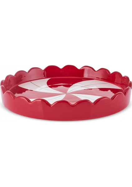 New Year Yılbaşı Candy Stripe Pasta Tabağı 20,5 cm