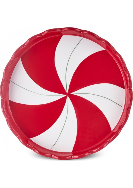 New Year Yılbaşı Candy Stripe Pasta Tabağı 20,5 cm
