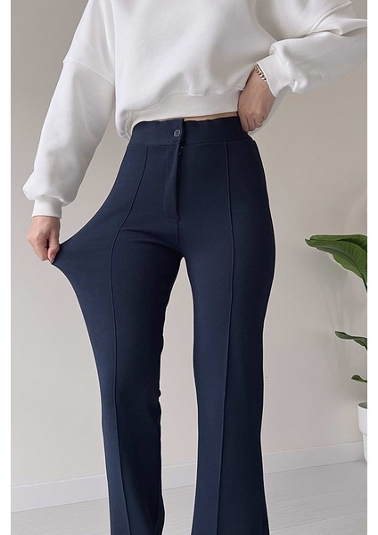 Yüksel Bel Ispanyol Paça Palazzo Pantolon 1290 - Lacivert fiyatları