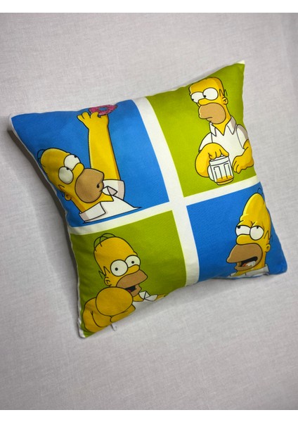 The Simpsons Homer Simpson The Simpsons Desenli Dijital Baskılı Kırlent Kılıfı ve Yastık