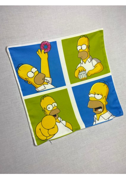 The Simpsons Homer Simpson The Simpsons Desenli Dijital Baskılı Kırlent Kılıfı ve Yastık