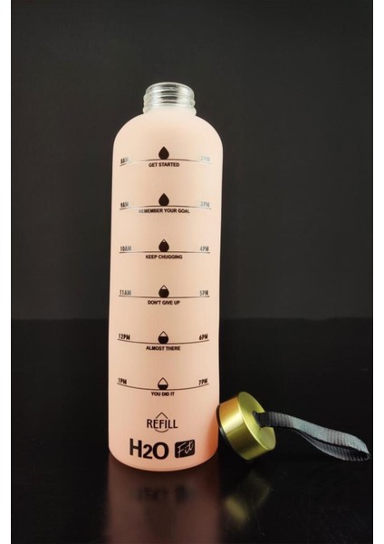 H2O Motivasyon Cam Matara Su Şişesi 1000 cc Pembe - H2O87193 C1-1-18