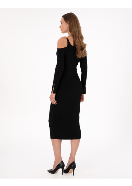 Kadın Siyah Ex. Slim Fit Triko Elbise 50290603-VR046 fırsatları