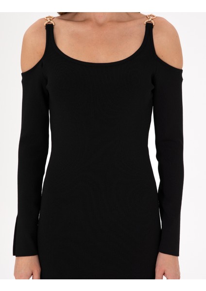 Kadın Siyah Ex. Slim Fit Triko Elbise 50290603-VR046 indirimleri