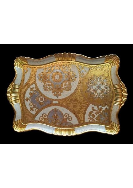Royking Medium Carded Dikdörtgen Tepsi Gold 48X34 cm Vl-65