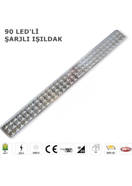 Şarj Edilebilir 90 Ledli Şarjlı Işıldak Cata Tuna 9W Şarjlı LED Işıldak Acil Durum Lambası