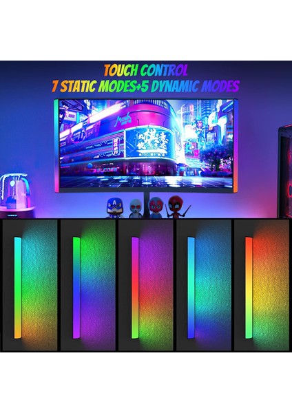 Dokunmatik Rgb Monitör Altı Işık Çubuğu, Akıllı App Bluetooth Uzaktan Kumanda