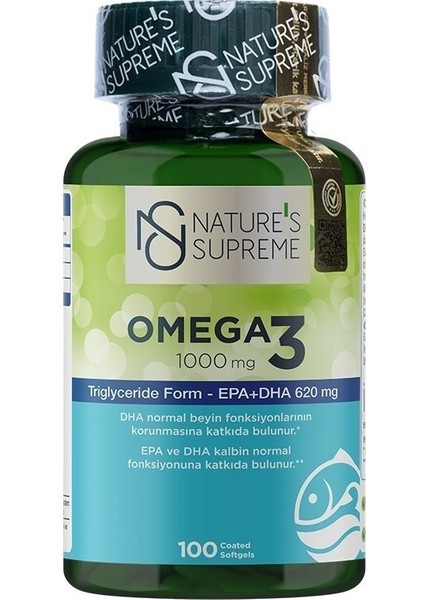 Nature's Supreme Omega 3 1000 Mg 100 Kapsül