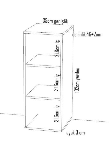 Irmak Kapaklı Raflı Elbise Dolabı