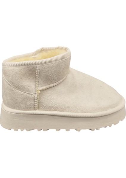 Kalın Platform Taban Içi Kürklü Günlük Kadın Süet Bot