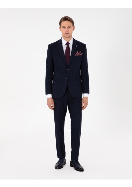 Erkek Lacivert Slim Fit Takım Elbise 50292940-VR033