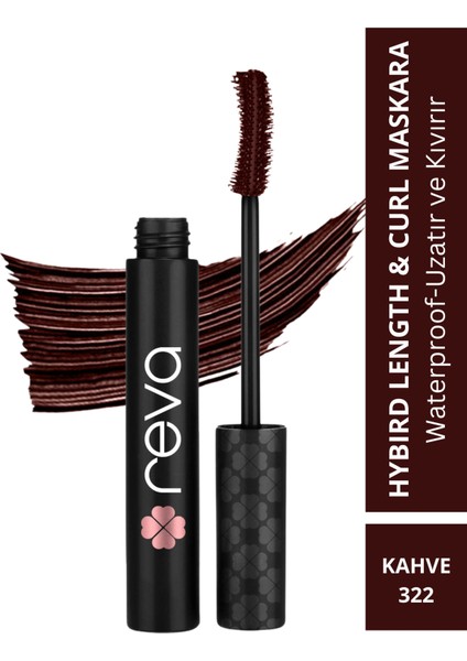 Uzatan Hibrit Maskara - Hybrid Length & Curl Mascara Brown - No: 322 - Vegan Temiz Içerik