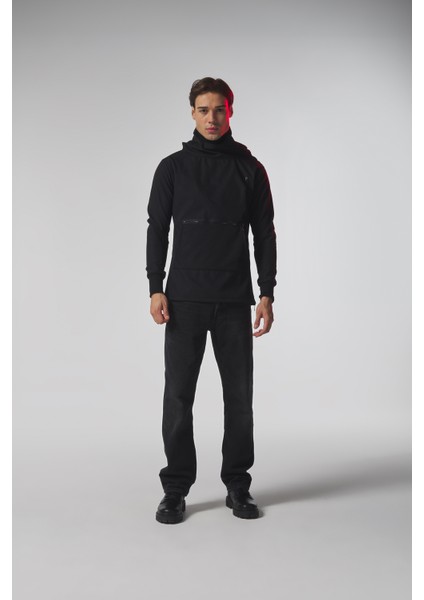 Siyah,şardonlu,kapüşonlu Sabitlenen Boğazlı Erkek Üst modelleri