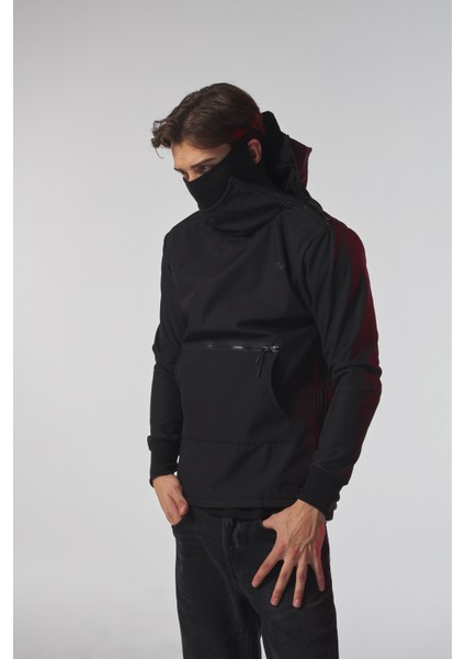 Siyah,şardonlu,kapüşonlu Sabitlenen Boğazlı Erkek Üst indirimleri