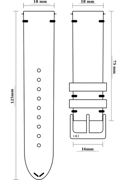 R4150S Roder Deri Kayış - Blue - 22MM modelleri