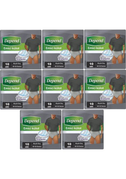 Emici Külot Hasta Bezi Large - Büyük Erkek 80 Adet (8pk*10)