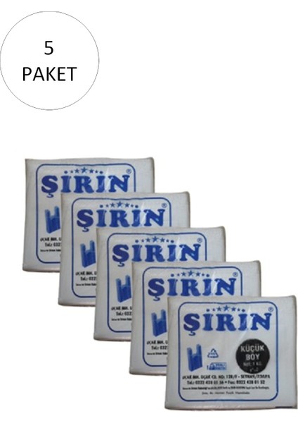 Beyaz Kalın Atlet Poşet Küçük Boy 25X45 cm 1 kg 5 Paket (Takriben 550 Adet)